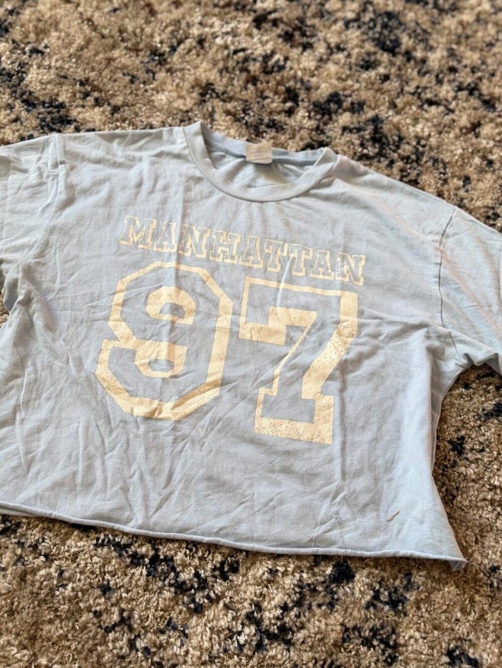 No Boundaries Manhattan 97 Varsity Crop Top Tee Shirt S